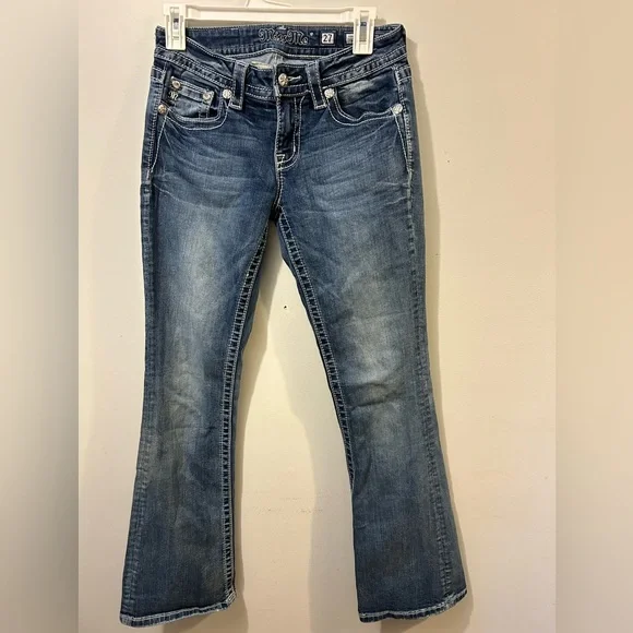 Miss Me Dark Blue Bootcut Jeans Size 27 Y2K style - Picture 2 of 7